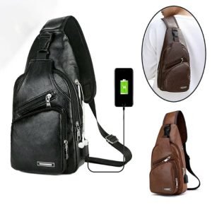 Men's Leather Chest Bag