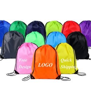 Waterproof 210D Nylon/Polyester Drawstring Gym Backpack