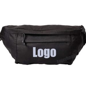 Custom Logo Nylon Black Crossbody Chest and Waist Bag